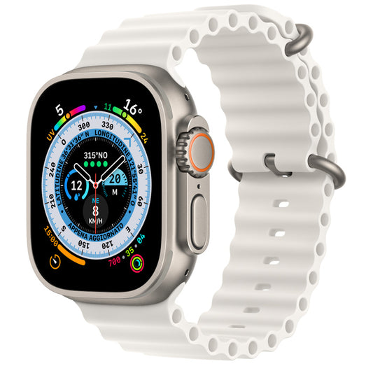 Watch Ultra GPS + Cellular, 49mm Cassa in titanio con Cinturino Ocean bianco